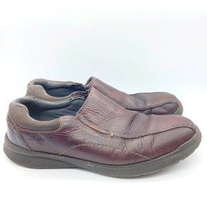 Clarks Leather Bradley Loafers Men Sz 10.5 Brown‎ Tumbled Soft Cushion Ortholite